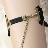 HALLOWEEN GOTHIC VAMPIRE FRINGED LACE BRACELET_CWMM0146