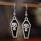 HALLOWEEN VINTAGE CROSS SKULL EARRINGS_CWAJE1977