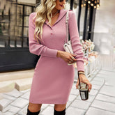 Waist In Warm One-Step Sweater Dress