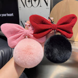 CUTE BUTTERFLY FUR BALL CAR KEYCHAIN PENDANT_CWMM2492