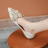 LACE PEARL BALLET FLATS FOR WOMEN BRIDAL STYLE_CWSHF0010
