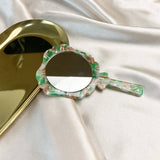 GEOMETRIC ACETATE HANDHELD MAKEUP MIRROR COMPACT_CWMM6386