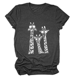 Womens Giraffe Print Casual Summer T-Shirt
