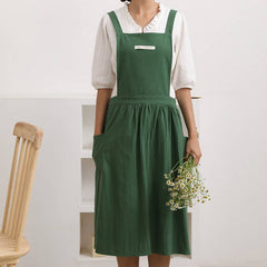 Cwmm1835_Cotton And Linen Household Kitchen Apron