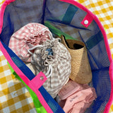 Mesh Contrast Color Beach Travel Storage Bag_Cuab00461