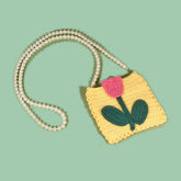 HAND WOVEN NICHE PEARL CHAIN SMALL SQUARE BAG_CWASC0833