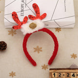 CHRISTMAS COLORFUL DEER ANTLER PLUSH NOSE HAIRPIN_CWAHA3423