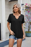V-Neck Casual Solid Color Short-Sleeved T-Shirt