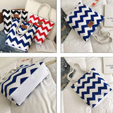 Wave Stripe Contrast Color Single Shoulder Tote Bag_Cwab1709