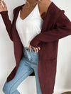 Cwohol0384_Casual Open Front Long Sleeve Hoodie Sweater