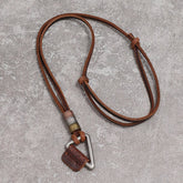 BROWN PERSONALITY SIMPLE LEATHER NECKLACE_CWMM4579