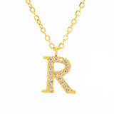 FASHION 26 LETTER DIAMOND PENDANT NECKLACE_CWAJE0684