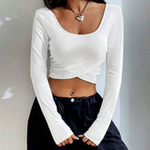 U-Neck Tight Midriff Top