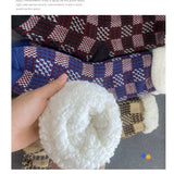 MEN KNITTED PLAID PLUSH INDOOR SLIPPERS_CWMS0714