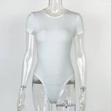 Sexy Round Neck Short Sleeved Bodycon Bodysuit_Cwtbls0313