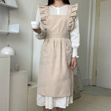 Waterproof And Oil-Proof Oxford Ruffled Cross Apron_Cwmm5827