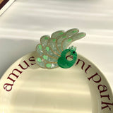 PEACOCK ACETATE HAIR CLAW RHINESTONE CHIC CLIP_CWAHA5900