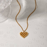 NEW ROUND BEAD HEART PENDANT DESIGN NECKLACE_CWAJE1438