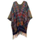 Women Fringe Knitted Poncho Cardigan Cape Shawl
