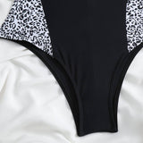 Womens Zebra Striped One Piece Swimsuit