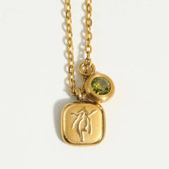NEW RETRO 12 ZODIAC SIGN PENDANT NECKLACE_CWMM3753