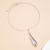 Water Drop Big Pendant Punk Style Necklace