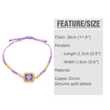BOHEMIAN COLORED ZIRCON GEOMETRIC SQUARE BRACELET_CWAJE1041