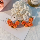 HANDMADE FABRIC ROSE V SHAPE EAR CUFFS_CWMM6273