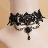 HALLOWEEN LACE GOTHIC PUNK SHORT NECKLACE COLLAR_CWMM0138