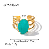 STAINLESS STEEL NATURAL STONE RINGS_TURQUOISE_CWAJE0615
