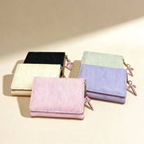 Cute Striped Trifold Wallet With Bow Charm_Cwab06210