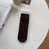 Women'S Solid Color Cashmere Lace Mid-Calf Socks_Cwms1120