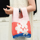Floral Print Crochet Handbag Small Tote Bag_Cwab0882