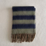 BLUE BROWN STRIPE SCARF THICK WINTER WRAP_CWASC2332