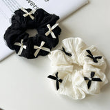 CONTRAST COLOR BOW PEARL LACE HAIR TIE_CWAHA2433