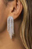NICHE SIMPLE TASSEL MICRO SET RHINESTONE EARRINGS_CWAJE0016