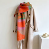 COLORBLOCK WINTER SCARF THICK WARM UNISEX WRAP_CWASC0969