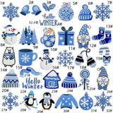 Winter Blue Christmas Graffiti Embroidered Patch_Cwmm4028