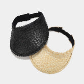 STRAW SUN VISOR SUMMER PONYTAIL UV PROTECTION HAT_CWAH3282