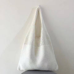 Cwab1952_Solid Color Vintage Knit Tote Bag