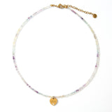 12 MONTH CUT STONE NECKLACE WITH HEART PENDANT_CWMM8851