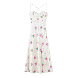 Strapless Collar Print Cross-Strap Halter Dress