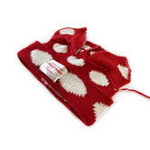 ADULT POLKA DOT FABRIC LABEL BEANIE KNITTED HAT_CWAH2052