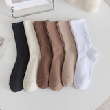 NEW SOLID COLOR CASUAL WOMENS MID CALF SOCKS_CWMS1402