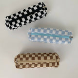 SIMPLE CHESSBOARD PLAID PENCIL CASE COSMETIC BAG_CWAB1042