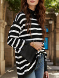 Striped turtleneck sweater