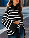Striped turtleneck sweater