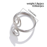 Wrapped Thread Open Geometric Gold Hoop Ring_Cwaje1817