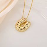 CREATIVE GLOSSY COLORFUL LETTER PENDANT NECKLACE_CWMM5877