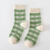 Winter Rolled-Edge Striped Socks_Cwms0917